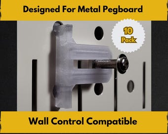 1/4 Inch Metal Pegboard Slider Connector - 10 pack