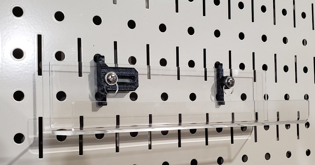 1/4 Inch Metal Pegboard Connector and Metal Pegboard Slider Combination