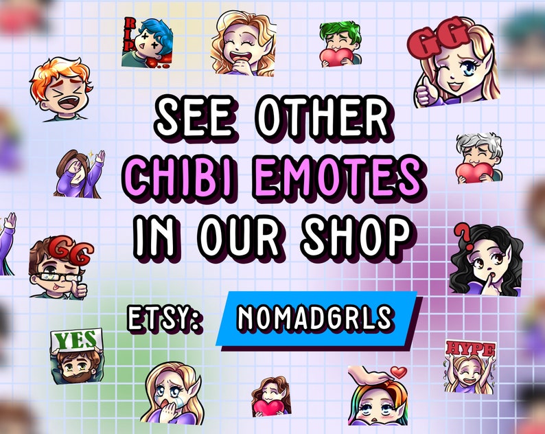 6 Green Hair Chibi Boy Emotes / Chibi Emotes Pack / Kawaii | Etsy