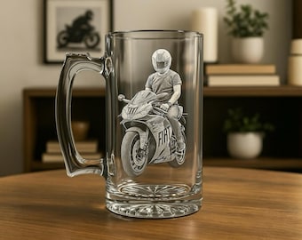 Custom Beer Glass Gift for Him, Personalized Beer Mug with Photo, Logo or Text, Engraved Pint Glass