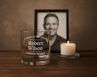 Personalized Memorial Whiskey Glass, Sympathy Gift in Loving Memory, Bereavement Keepsake