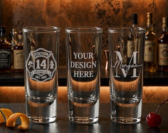 Custom Shot Glasses Engraved | Personalized Gift | Any Logo, Photo, or Text (2oz)