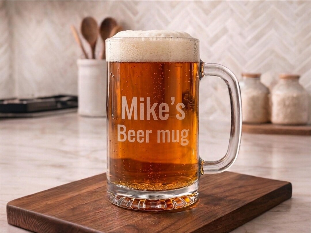 Personalized Engraved Beer Mug: Custom Name, Monogram Pint Glass for ...