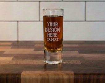 Custom Shot Glasses Engraved | Personalized Gift | Any Logo, Photo, or Text (2oz)