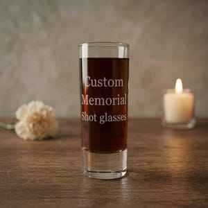 Personalized Memorial Shot Glasses, Celebration of Life Favors, Funeral Favors, In Loving Memory Keepsake