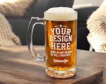 Custom Photo Beer Mug, Personalized Beer Stein, Portrait from Photo, Birthday Gift for Him, Dad Gift, Husband Gift