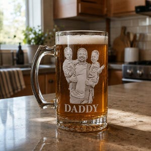 Custom Beer Glass Gift for Him, Personalized Beer Mug with Logo, Photo or Text, Custom Pint Glass