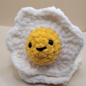 Crochet Fried Egg || Amigurumi Egg plush gift, desk pet, stress buddy