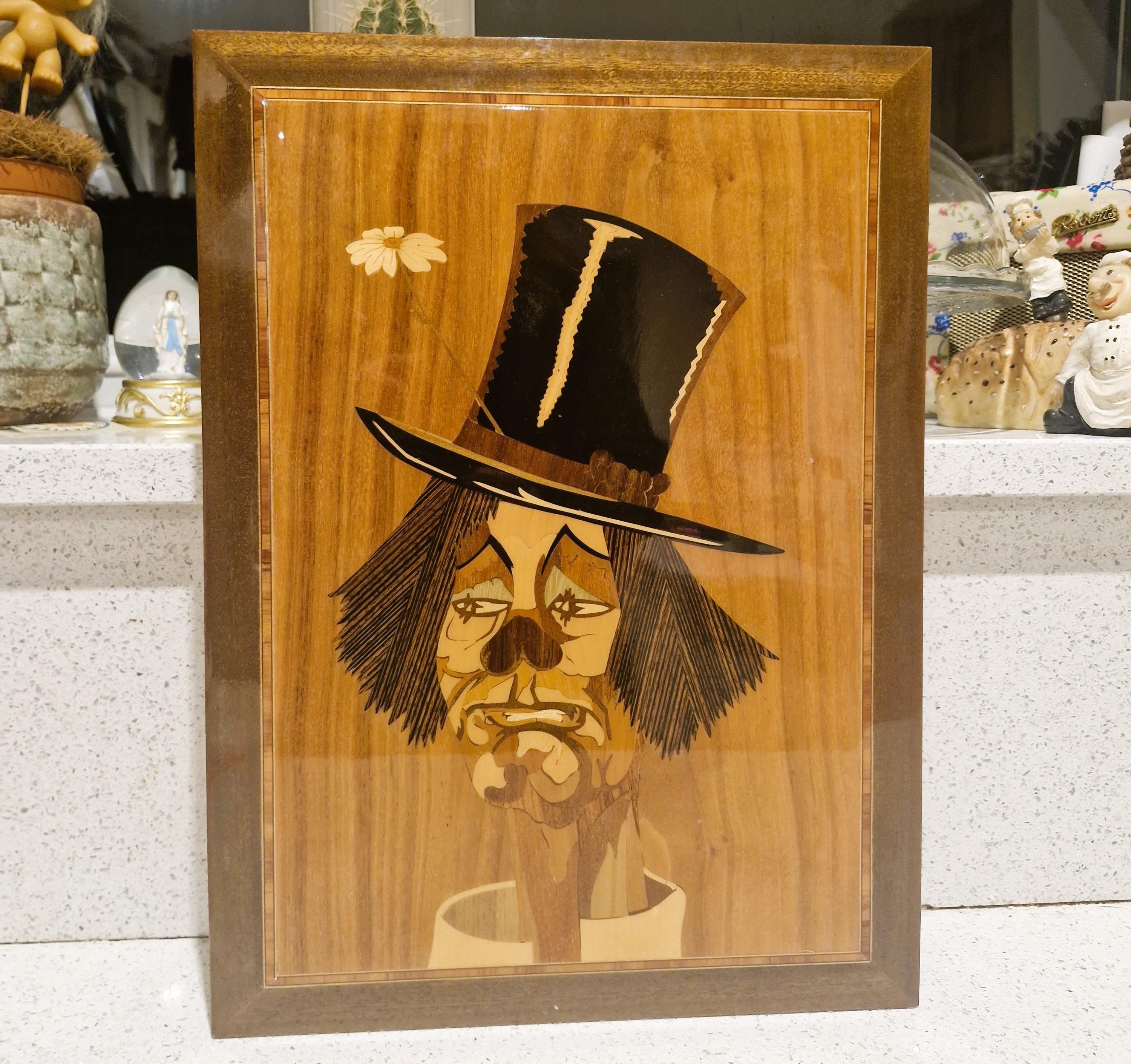 ヴィンテージイタリアン寄木細工の絵画：ミッドセンチュリーのピエロ