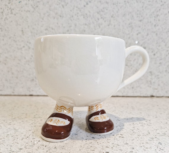 Carltonware Walking Cup Carltonware Walking Mug Carltonware Walking Ware Mug Cup With Feet With Legs Burgundy Etsy