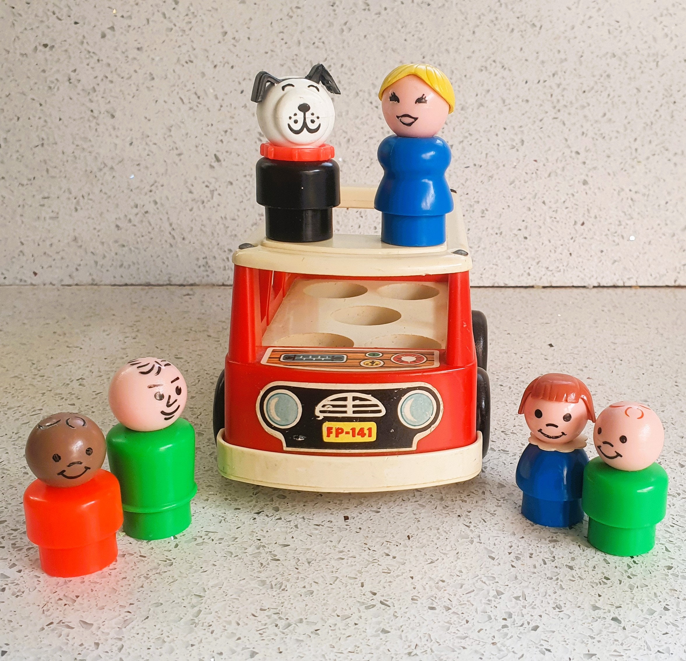 Mini Bus Fisher-Price 1969 Little People – Jouet Vintage En Plastique, Occasion