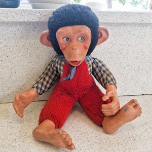 Vintage Jacko Monkey Toy, Plastic Face, 50s-60s, Mothercare UK