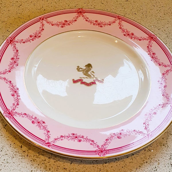 Very Rare Royal Doulton The Ritz Hotel, Dinner Plate, London, Palm Room restaurant, London Pink Dinner plate