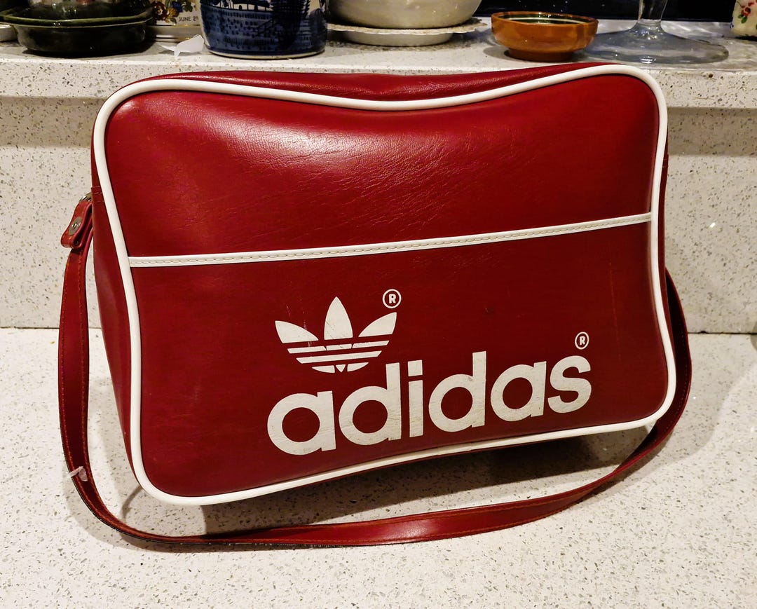 Vintage Peter Black Adidas Bag, Vintage Adidas Bag, Red, Bright
