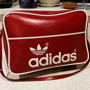 Vintage Peter Black Adidas Bag, Vintage Adidas Bag, Red, Bright, Original, 70s, Red, Excellent condition