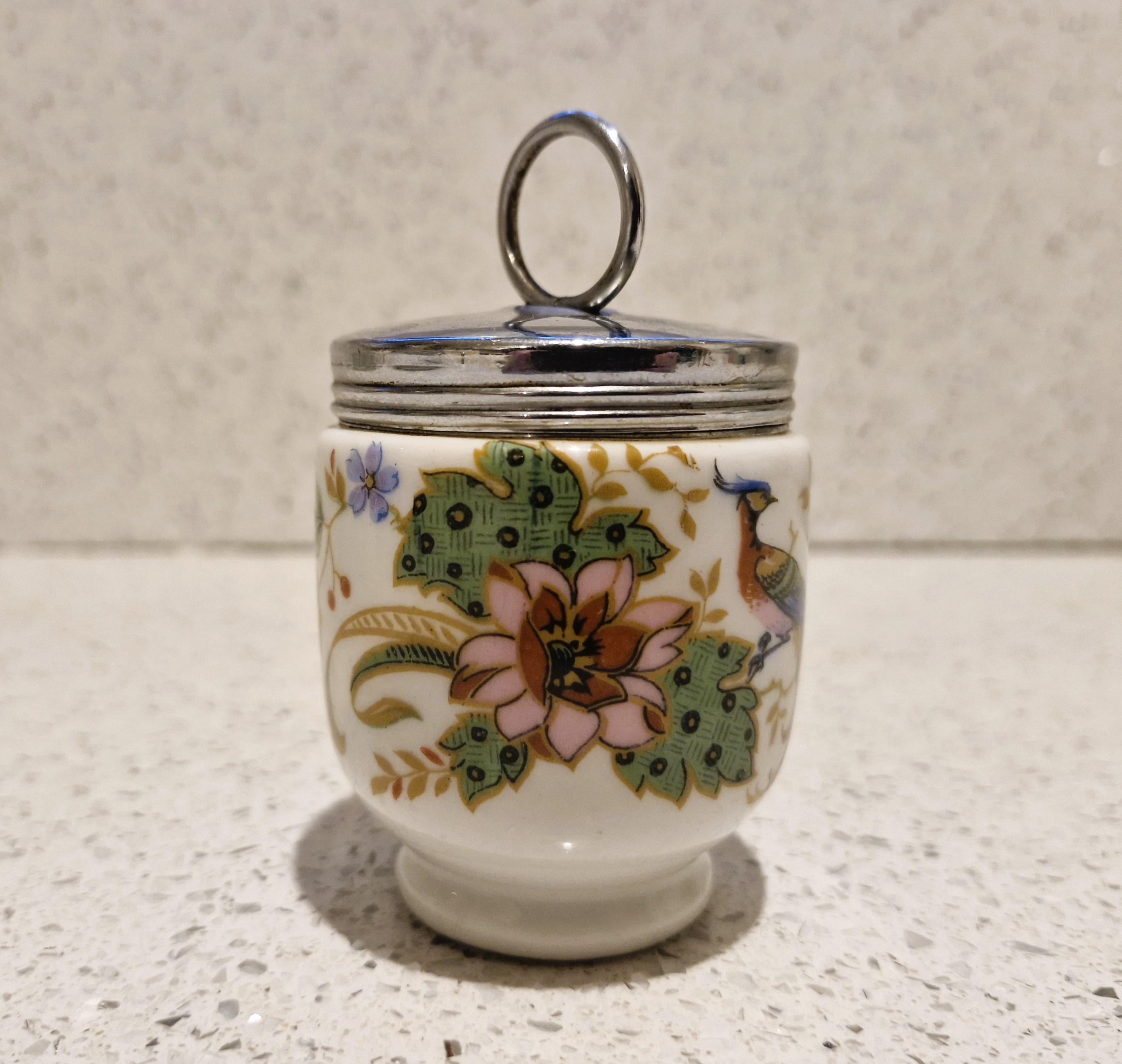 Rare Royal Worcester Egg Coddler: 1940s Melrose Pattern, Pheasant