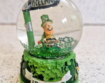 Vintage Irish Leprechaun Snow Globe: Luck of the Irish, 2.5 Inch
