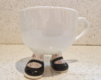 Carltonware Walking Teapot: Hand-painted English Pottery, Red