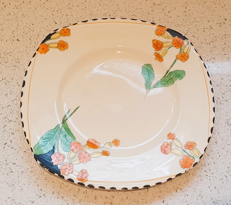 Art Deco Plates, Burleigh Ware, Meadowland, 7.5 Inch Plate, Very Good
