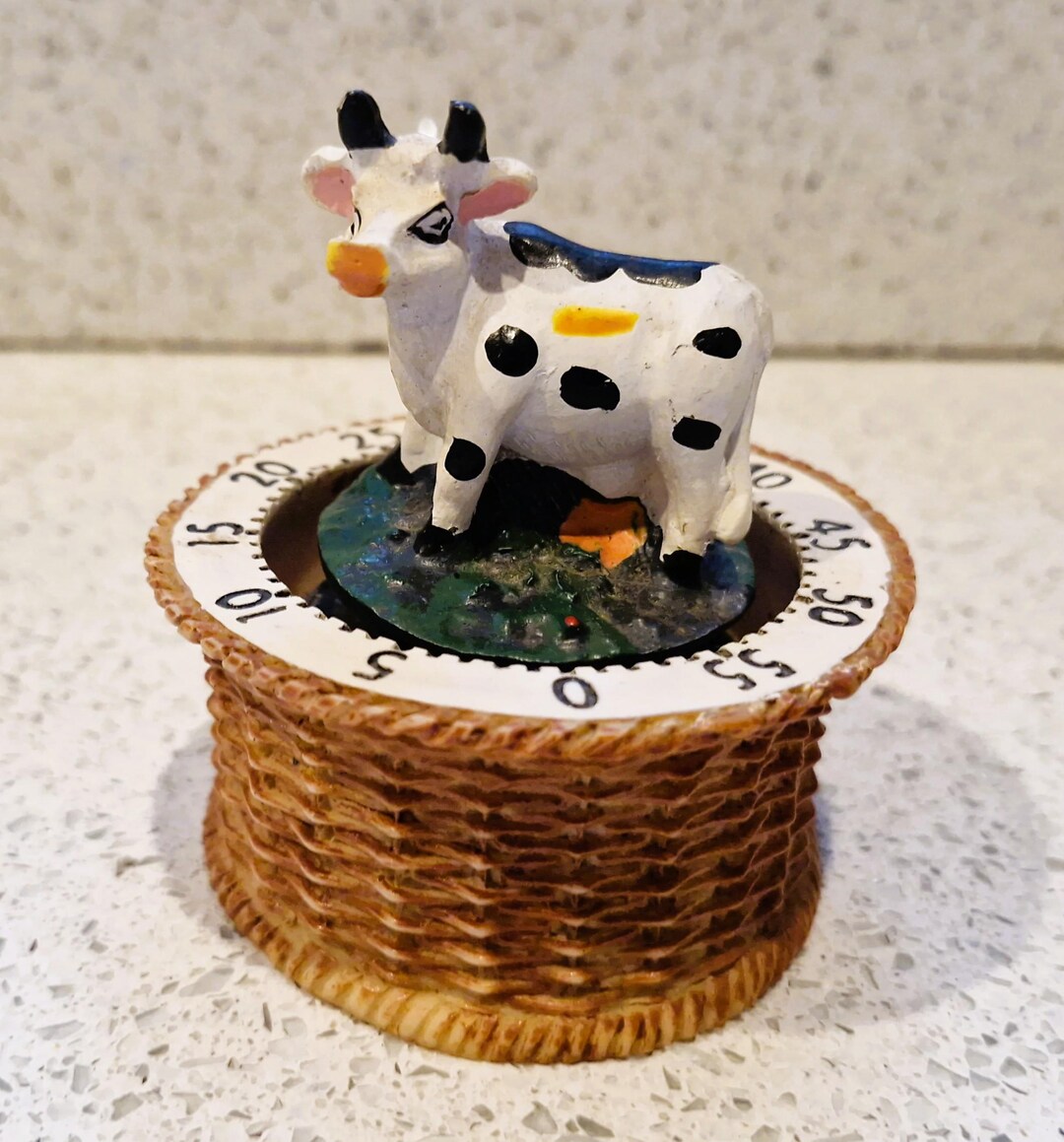 Cow Cooking Timer Vintage Cow Kitchen Timer: Farmhouse Decor Wind-up Bell - Etsy