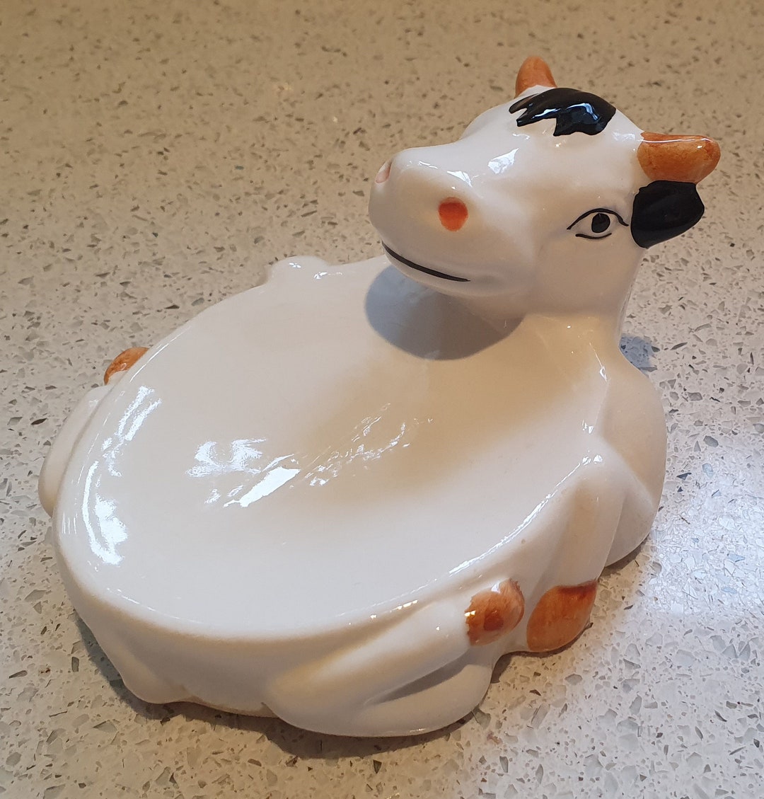 Vintage Cow Soap Dish, Anthropomorphic, Ceramic, Soap Dish, Animal