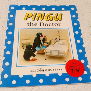 Pingu the Doctor, Pingu Gift, Pingu Book, Doctor gift, Medical School graduation, MD, Dr Gift, 90s Pingu, iconic TV Show, BBC