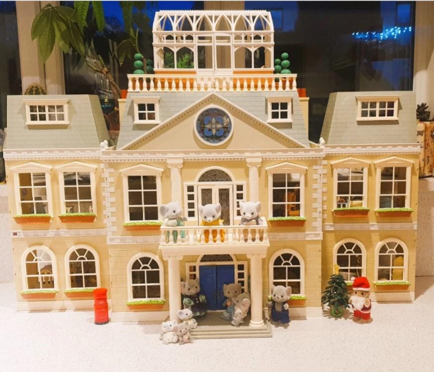 Sylvanian Families, Georgian Style Large Dolls House, Blue, Cream