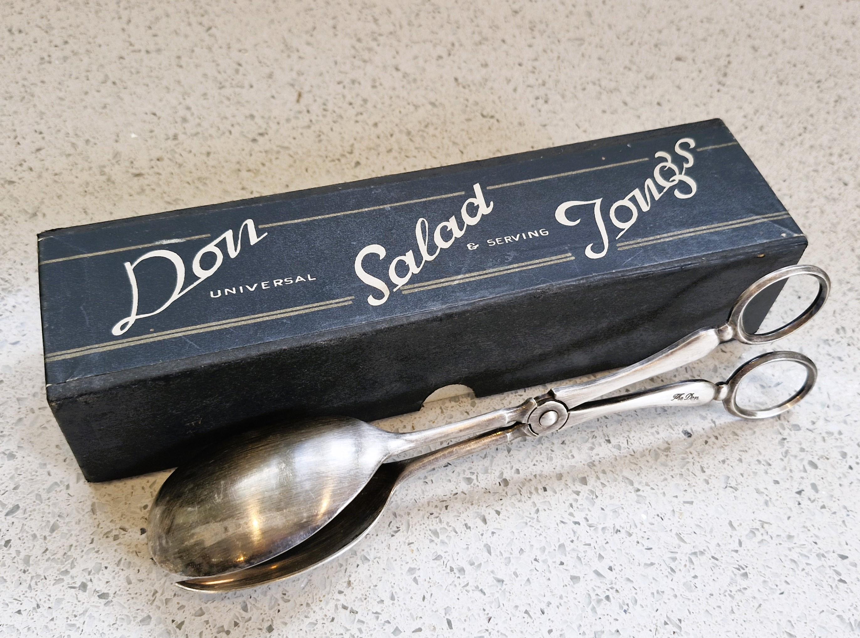 ヴィンテージ シルバーメッキ サラダサービングトング - クーパー