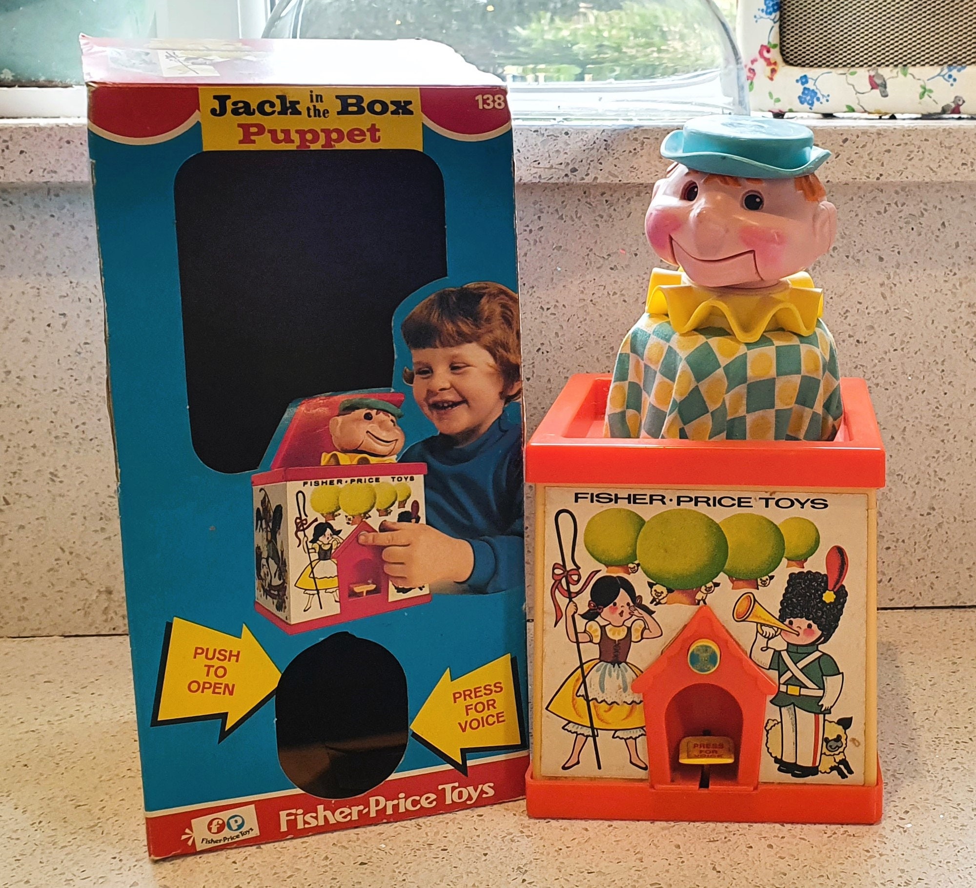 Fisher Price Jack in the Box Clown Jack in a Box Jack in the Box Quirky 70s Boxed Vintage Vintage Fisher Price Toys Etsy UK