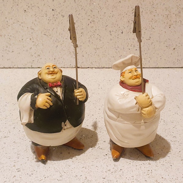 Vintage Fat Chef, Fat Waiter, Buffet table, Restaurant, card holder, Fat Chef, Kitchenailia, Quirky, Fun, Signs, Jolly,