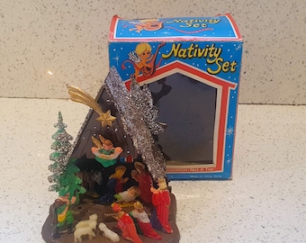 Kitsch, Vintage, 60s, 70s, Nativity Set, Original Packaging, Cute, Quirky, Immaculate Condition