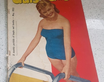 Revista Masculina Vintage, Gals and Gags, Maio de 1955, Anos 50, Humor, Garotas Pin Up dos Anos 50