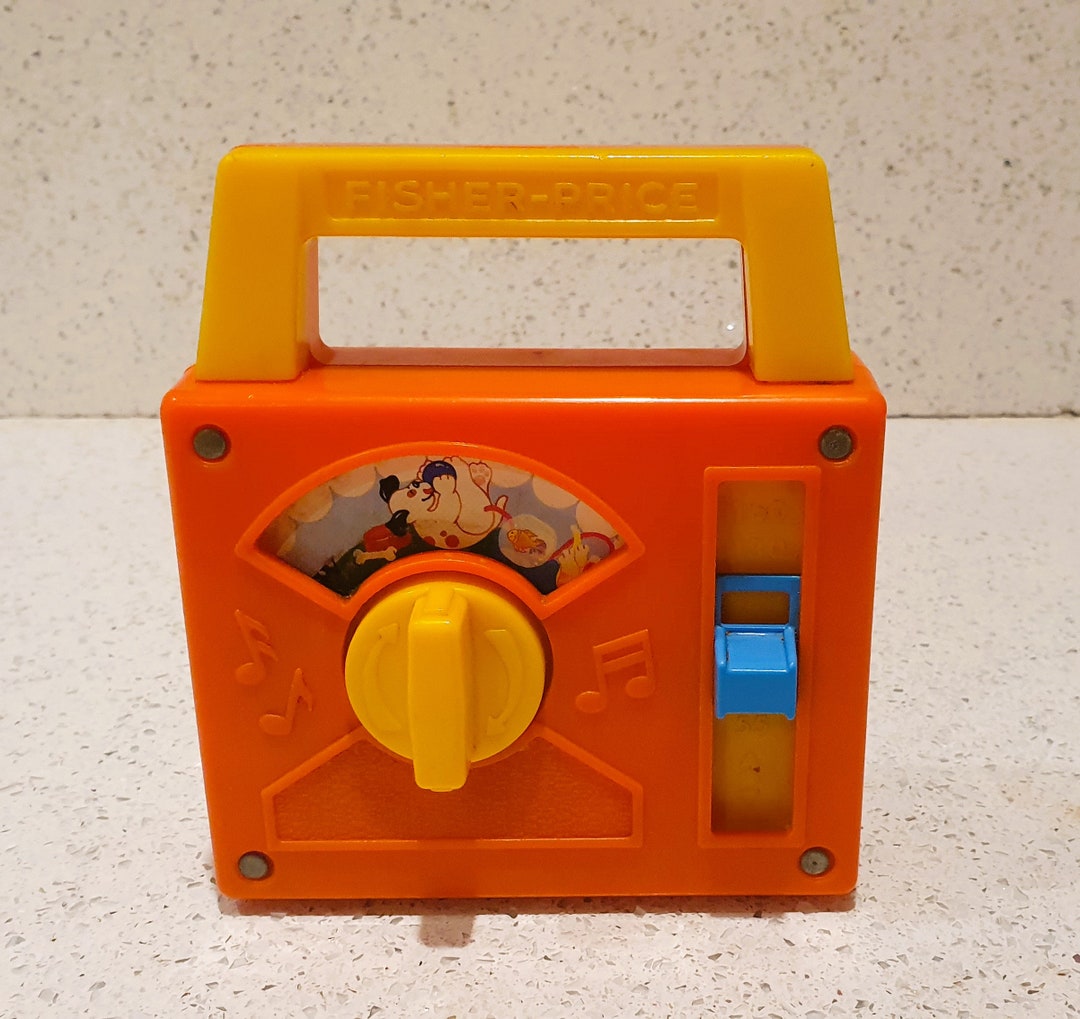 Vintage Fisher Price, Wind up Radio Music Box Vintage Toy, 1980s, Doggy