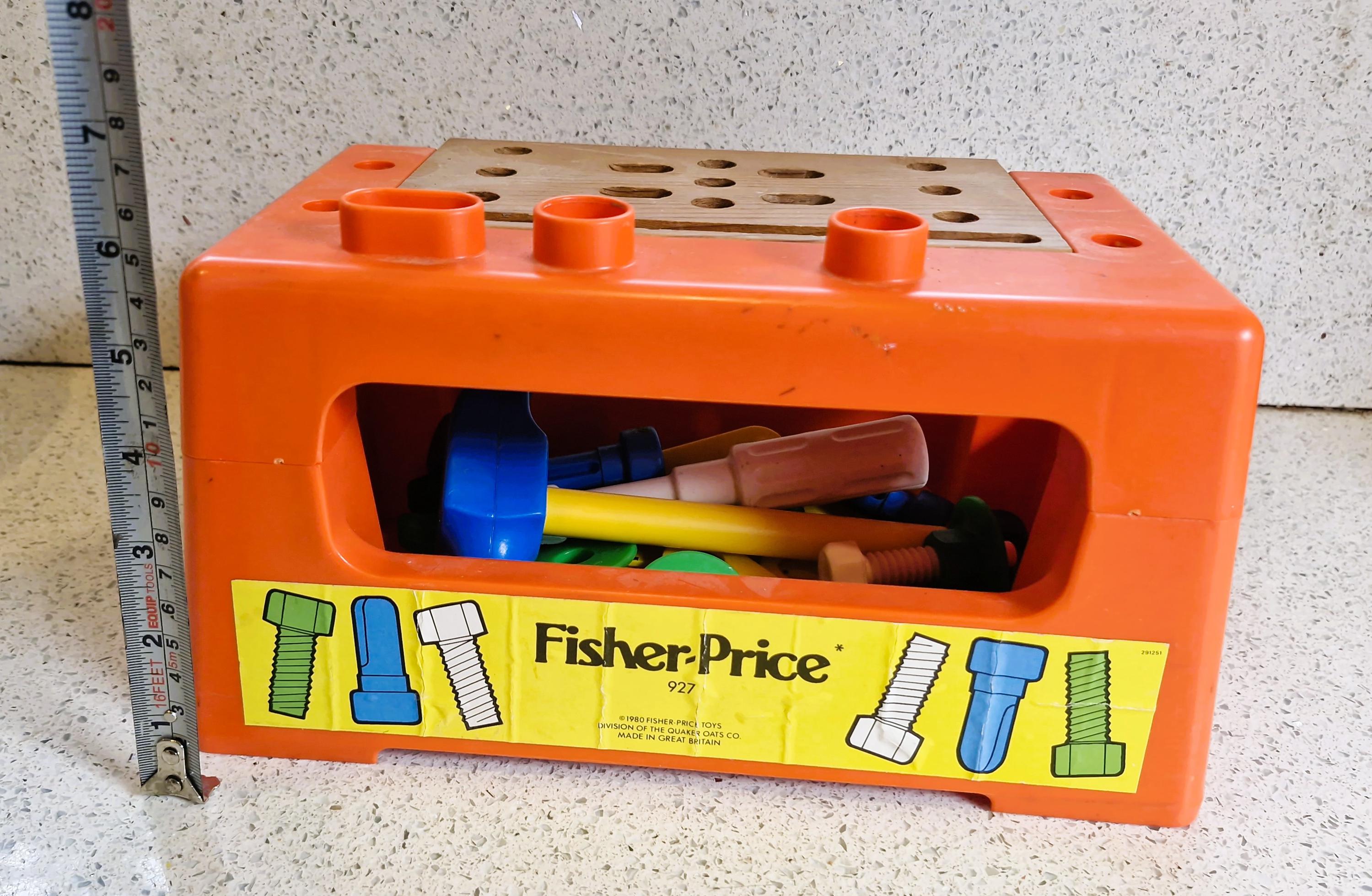 Vintage Fisher Price Work Bench Children's Construction Play Set