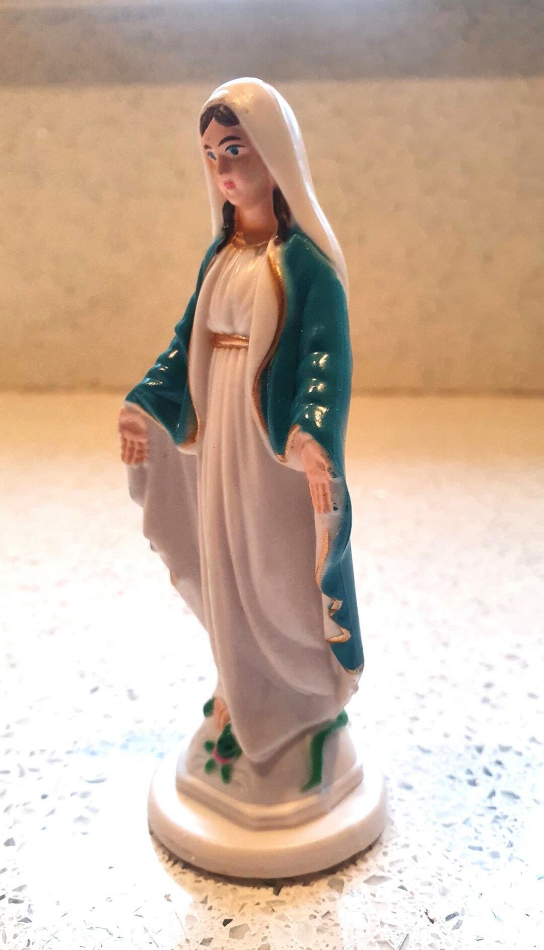 Kitsch Dashboard Car Figure Virgin Mary Blue and White Catholic Etsy