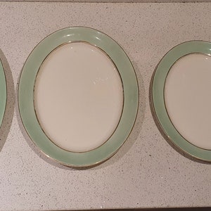 Palissy England Serving Platter: Art Deco Green & Cream Dinner Service