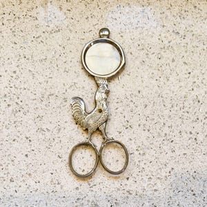 Vintage, Art Deco, Egg Scissors, Boiled Egg Scissors, Chicken, Silver Plated, RARE, Tested, Work well, Very good condition