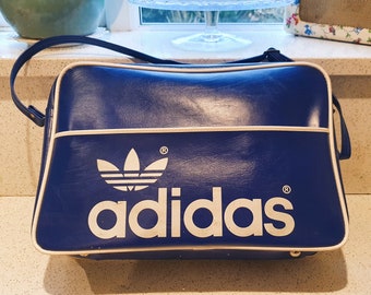 Vintage Adidas Bag, Iconic, Peter Black, Large, 40cm, Excellent condition, Genuine, original, 70s, Blue. RARE, Keighley Ltd.