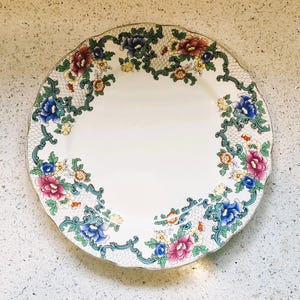 Royal Cauldon, 'Victoria', Salad Plates, Plate, Tea, Supper, Dinner, Plates, Vintage English China, Cottage Core, Hand Painted, Art Deco