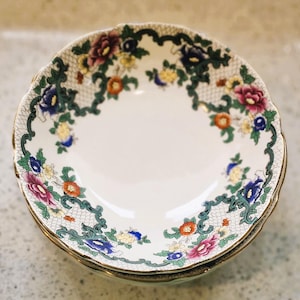 Royal Cauldon, &#39;Victoria&#39;, Bowls, Pudding Bowls, Cereal Bowls, Dessert Bowls, Vintage English China,Cottage Core, Hand Painted, Art Deco