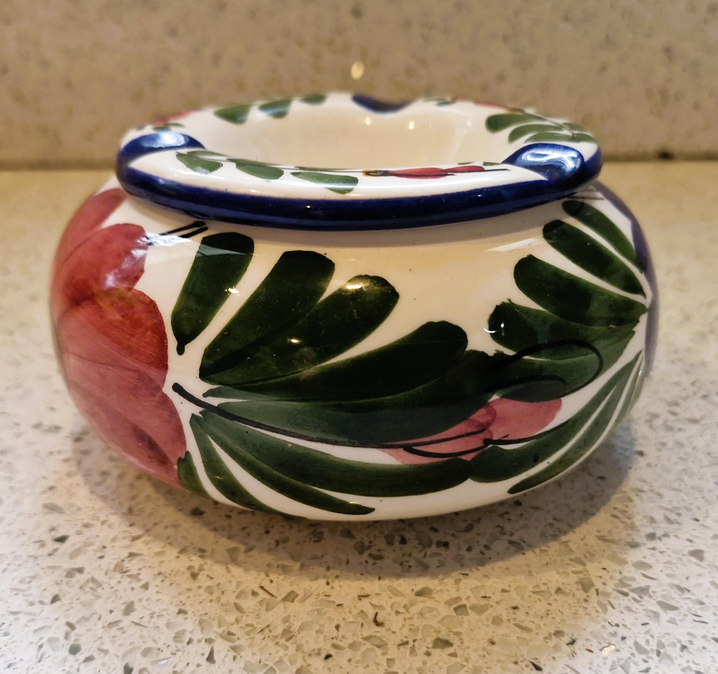Vintage Spanish Hand-painted Ceramic Ashtray, Water Ashtray, 2