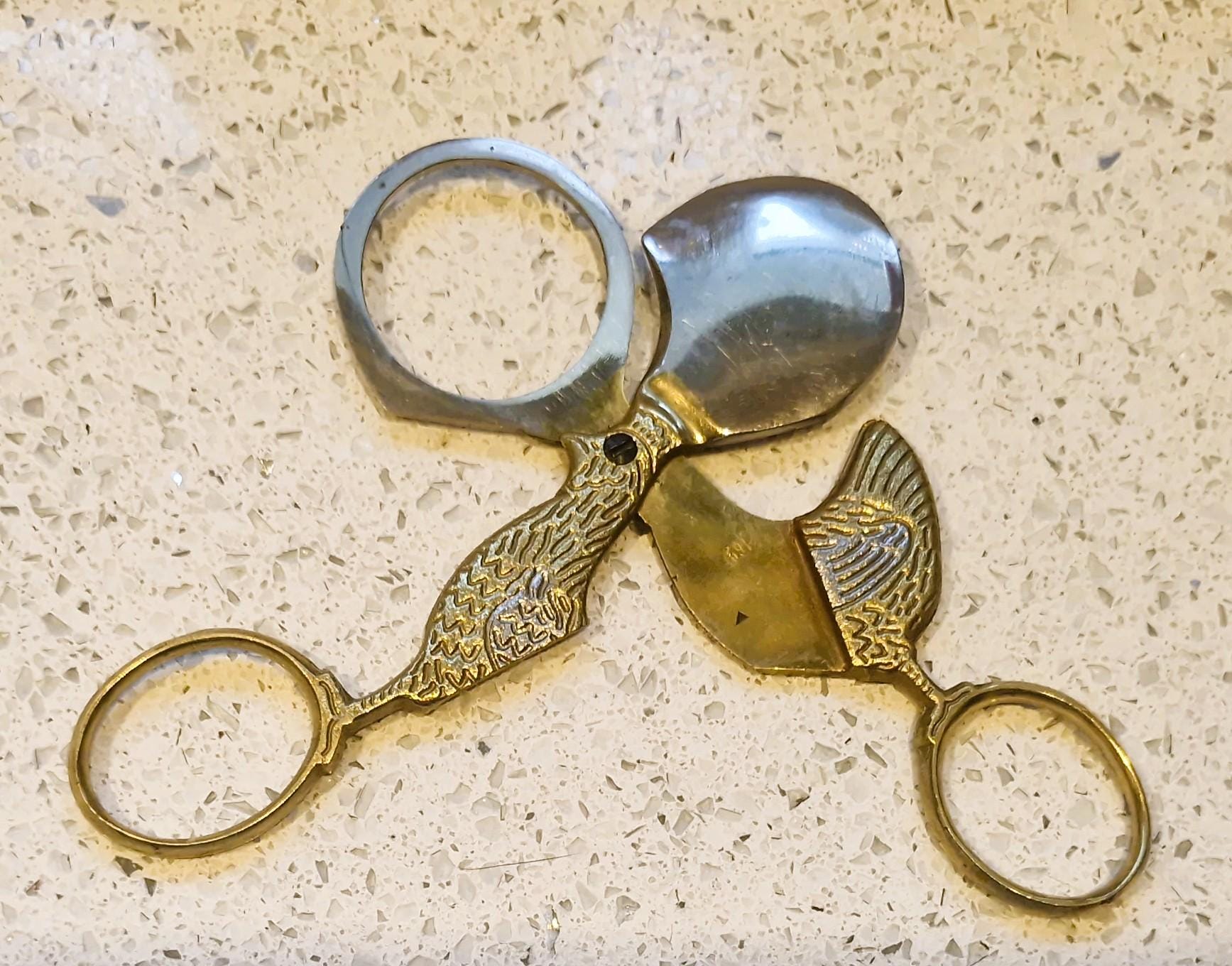 Vintage Gold / Silver Plated Chicken Egg Scissors: Hoffritz