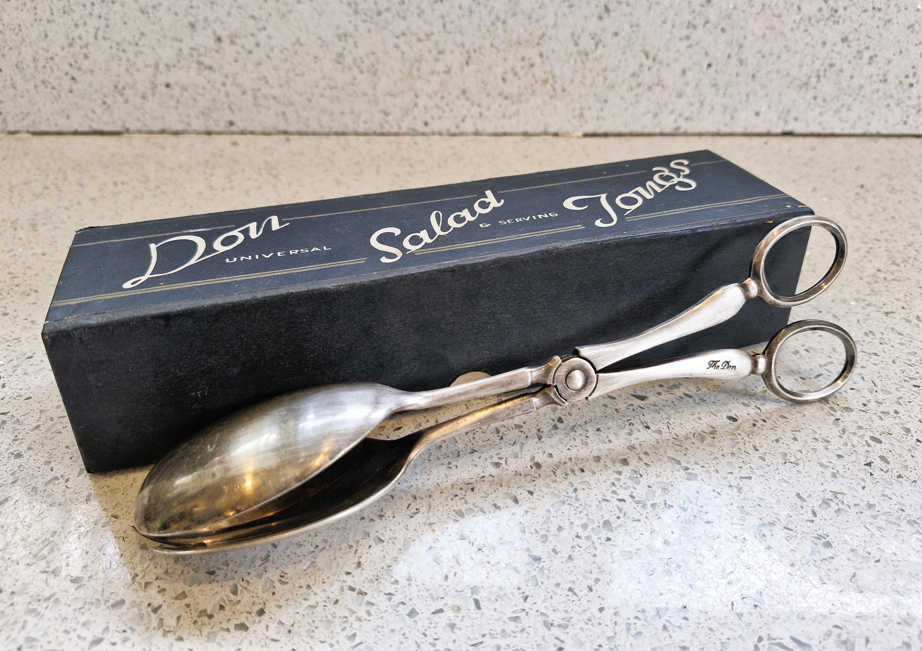 ヴィンテージ シルバーメッキ サラダサービングトング - クーパー