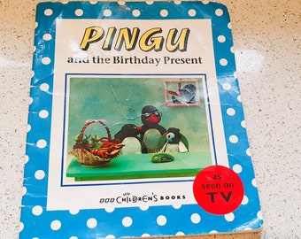 Vintage PINGU-Buch, Pingu und das Geburtstagsgeschenk, guter gebrauchter Zustand, selten, 90er-Jahre-Nostalgie, Geschenkartikel