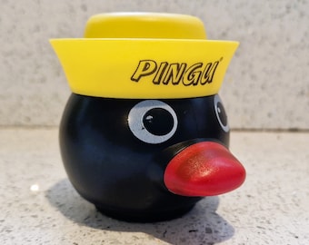 PINGU、ピングーのアイスクリーム容器、蓋に帽子、非常にレア、90年代