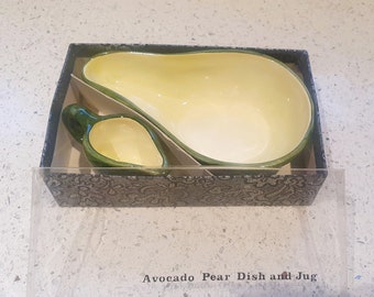 Avocado Dish, Avocado Jug, Toni Raymond, Vintage, Dip Bowl, Guacamole, Tapas, Original Packaging, Immaculate