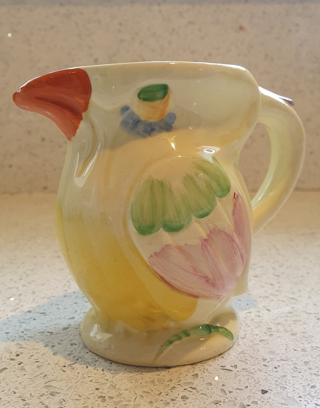 Vintage Keele Street Pottery Milk Jug, Tucan Jug, Parrot Jug, Bird Jug