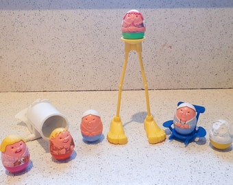 Airfix Weebles, Weebles anni &#39;70, Circo, Nonna, Bambini, Sedia, Canone, Gambe lunghe, Pecora, Casa sull&#39;albero, Fattoria