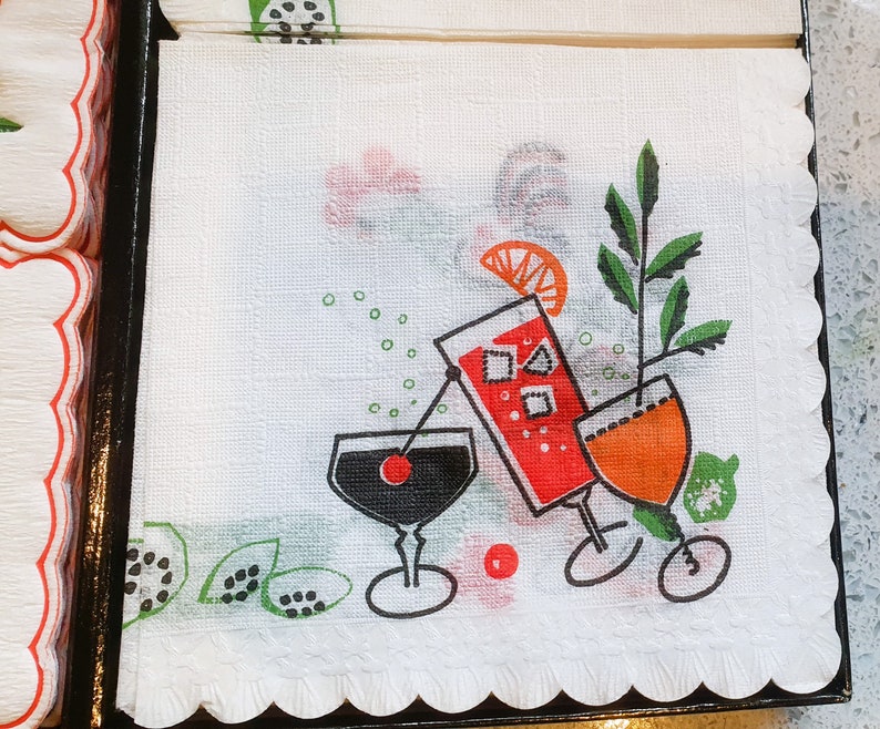 Vintage Cocktail Party, Hostess Cocktail Napkins, Table Stationary, John Dickenson, original Packaging