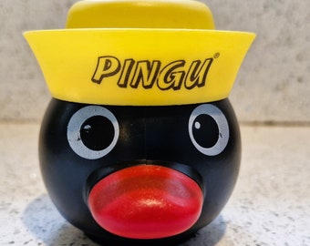 PINGU、ピングーのアイスクリーム容器、蓋に帽子、非常にレア、90年代